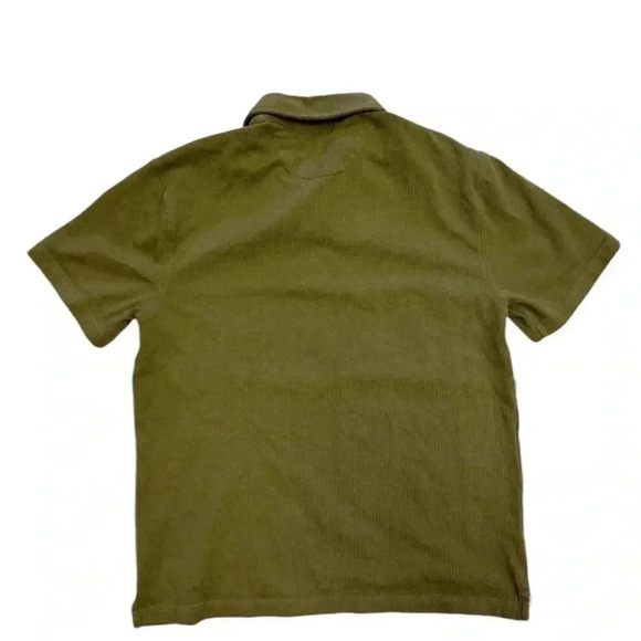 Frank And Oak Green White Short Sleeve Polo Top size Medium - Picture 5 of 11